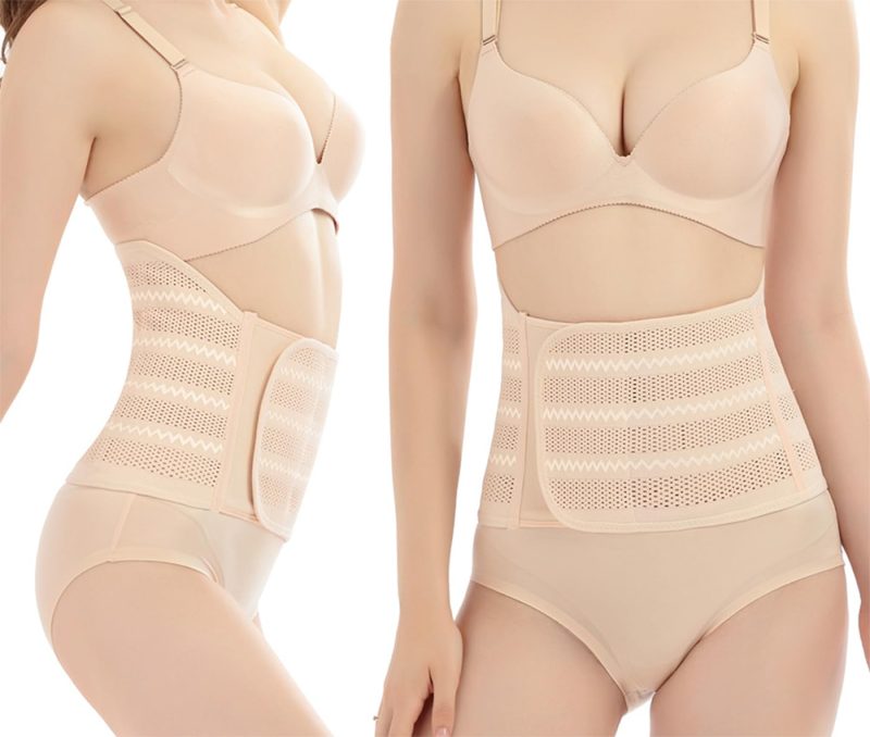 Belly Band Postpartum Belly Wrap, Breathable Abdominal Binder Post Surgery, Adjustable Waist Trainer for Women Lower Belly Fat, C Section Abdominal Binder Hernia Belt Back Support Belt for Women (X-Large)